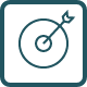 An icon representing a target with an arrow through it.